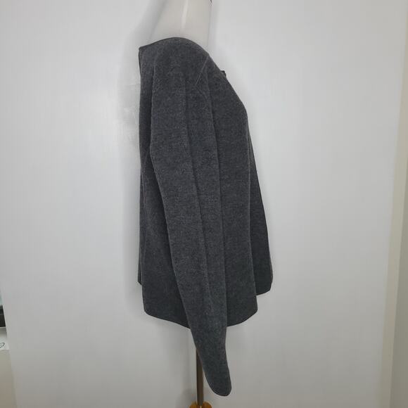 Boden Boiled Wool Open Front Jacket Cardigan Gray Unlined WU020 Women 14 - Picture 2 of 13